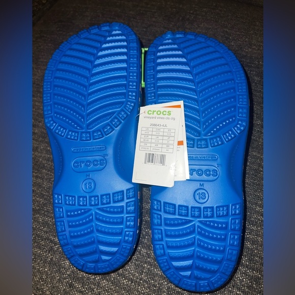 NWT Crocs - Classic Vineyard Vines Clogs Bright Cobalt Blue Mens sz 13 - Picture 9 of 13